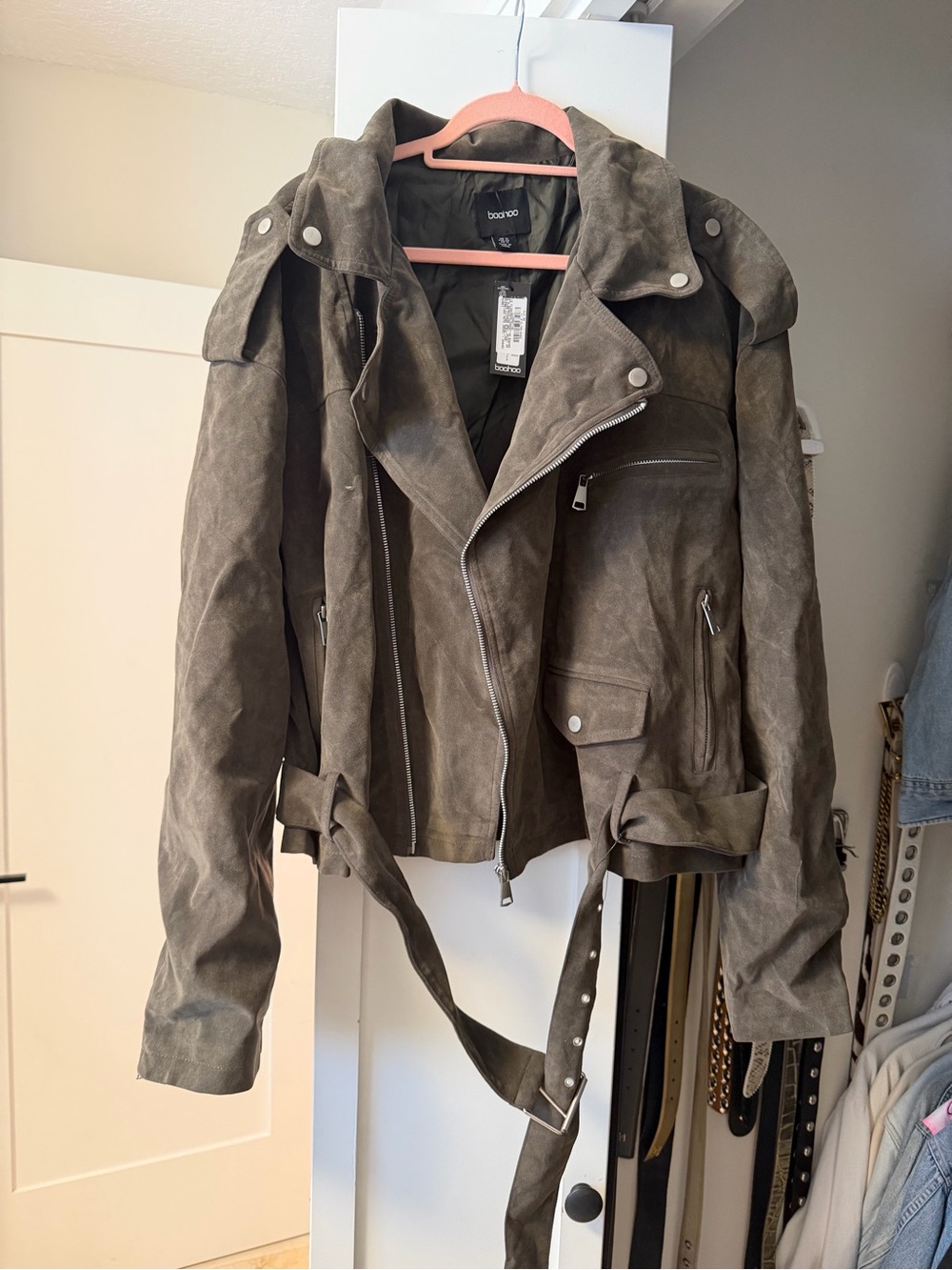 Suede leather jacket